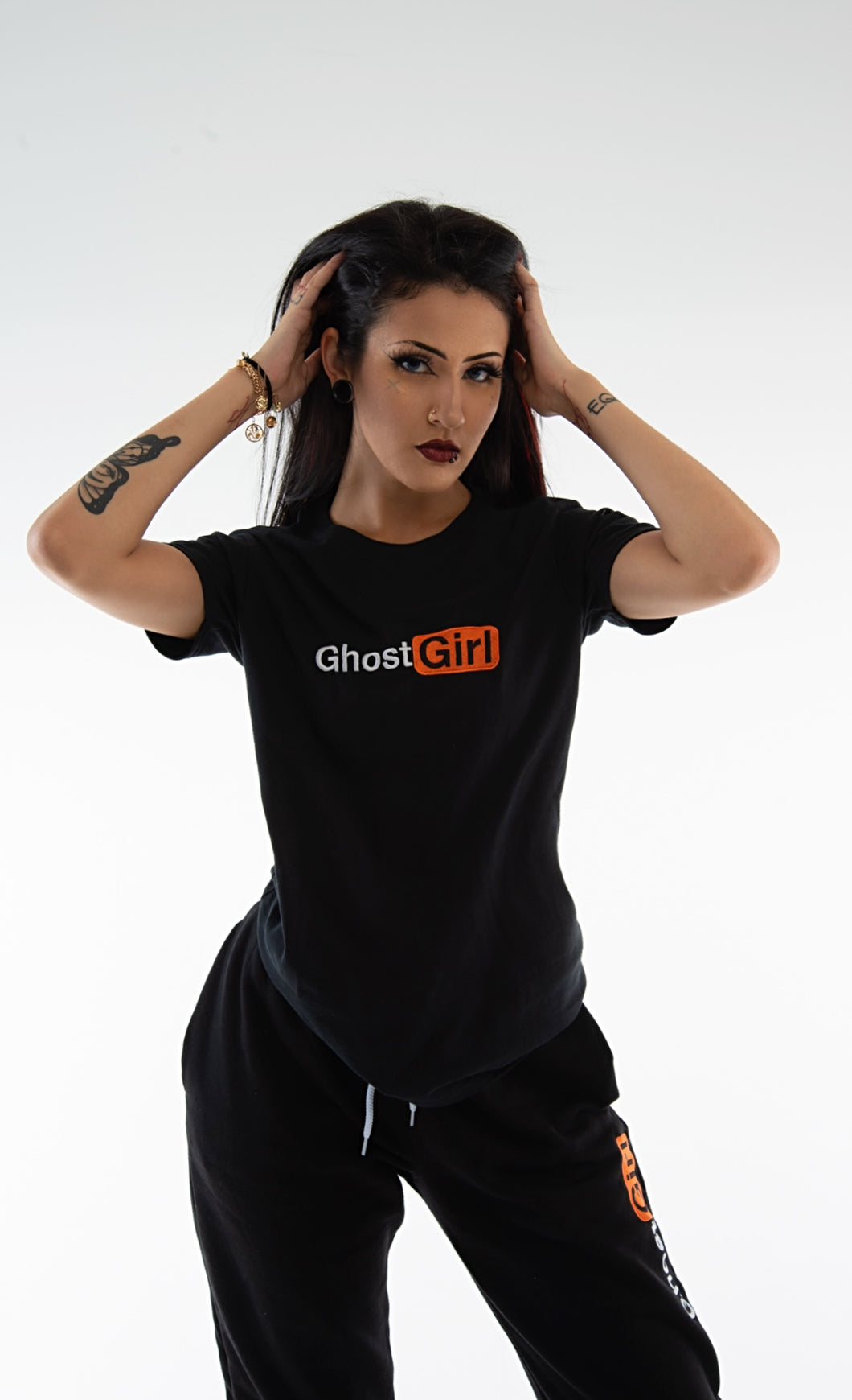 Short Sleeve T-Shirt “Ghost Girl” Logo in Orange - PRE-ORDER